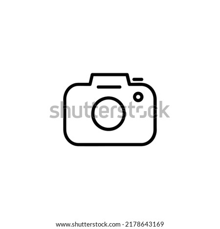 Linear camera icon isolated on white background