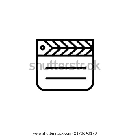 Linear clapper board icon isolated on white background