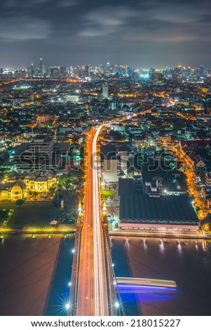 road to bangkok in the night