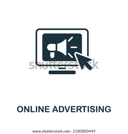 Online Advertising icon. Monochrome simple line Online Store icon for templates, web design and infographics