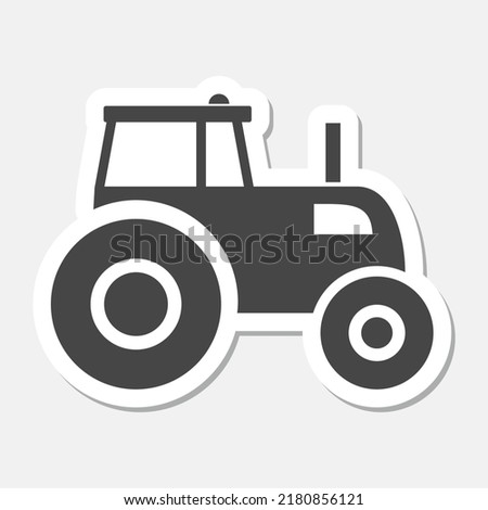 Farm tractor icon filled flat sign for mobile concept and web design