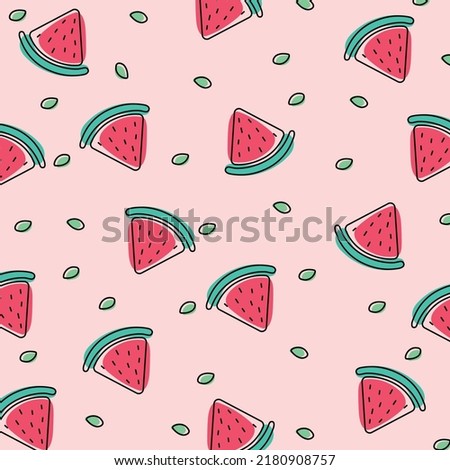 Seamless pattern with watermelon slices. Watermelon abstract background. Vector. eps 10.