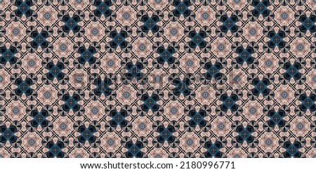 Retro boho geometric kaleidoscope scarf border pattern background. Colorful vintage azulejos effect ribbon edge trim damask. Fashion shawl endless bandana band.