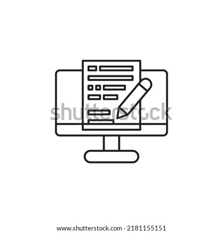 Digital signature icon outline style design. Digital signature icon vector illustration. isolated on white background.