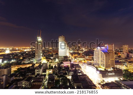 bird view of urban cityscape at night 