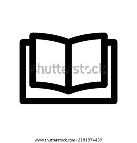 Book opened icon in black outline style