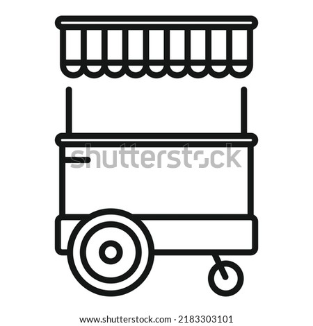 Fast hot dog icon outline vector. Cart food. Street kiosk