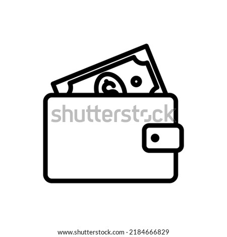 Wallet with dollar simple icon vector. Flat design.ai