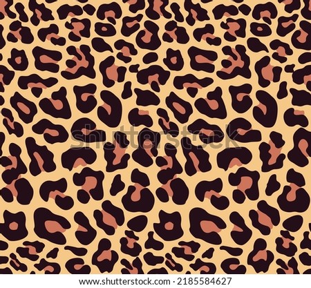 
Animal print leopard seamless vector pattern on yellow background, trendy modern design.