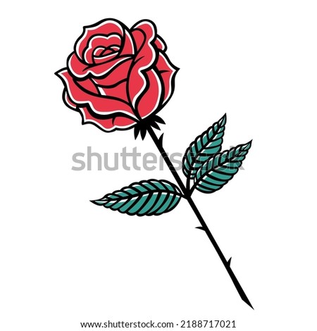 Isolated rose medium circle phases color draw vector illustration