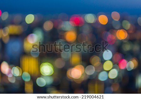 Bokeh of Osaka city light at night