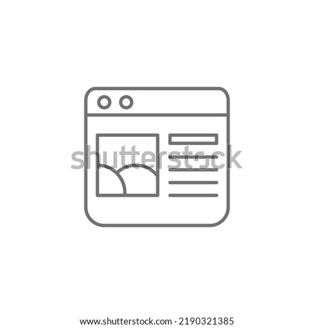 Landing page outline icon. linear style sign for mobile concept and web design. Web design browser window simple line vector icon. Symbol, logo illustration. Pixel perfect vector graphics