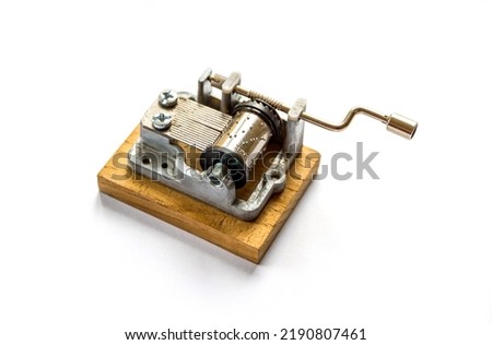 Traditional music box isolated on white background