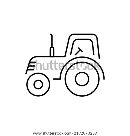 Tractor linear icon on white background