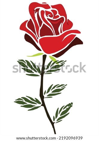 illustration of roses in bright and simple colors