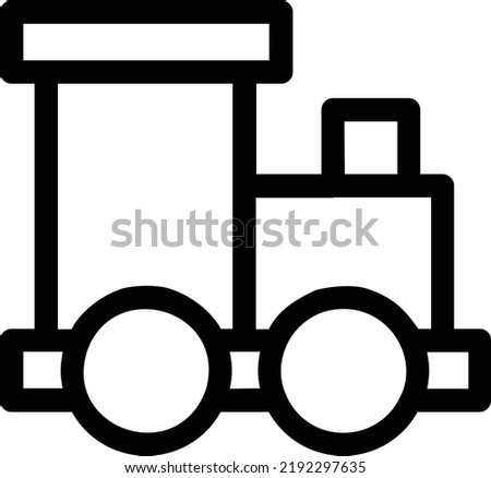 Toy Train Icon With Outline Style, Kindergarten Sign And Symbol Isolated On White Background