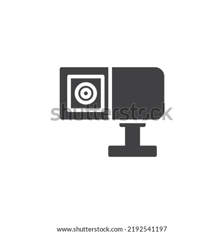 Security camera vector icon. filled flat sign for mobile concept and web design. Surveillance camera glyph icon. Symbol, logo illustration. Vector graphics