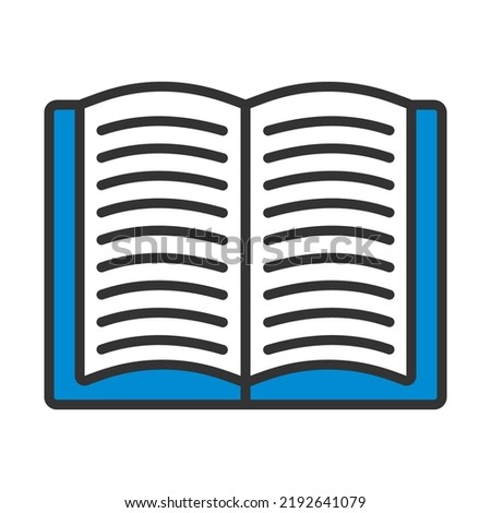 Open Book Icon. Editable Bold Outline With Color Fill Design. Vector Illustration.