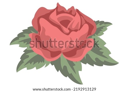 Rose flower image for design. Vector illustration.