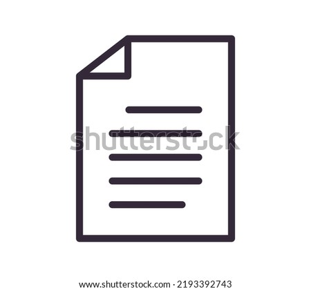 Paper document icon and file outline linear vector.