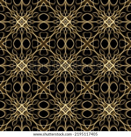 Seamless luxurious surface pattern in golden color. Use for fashion design, clothing, fabrics, home decoration, bedding, wallpapers, invitations, greeting cards and gift packages.