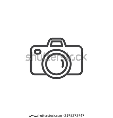 Photo camera line icon. linear style sign for mobile concept and web design. Camera outline vector icon. Symbol, logo illustration. Vector graphics