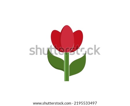 Flower flat vector icon (tulip, crocus, snowdrop)