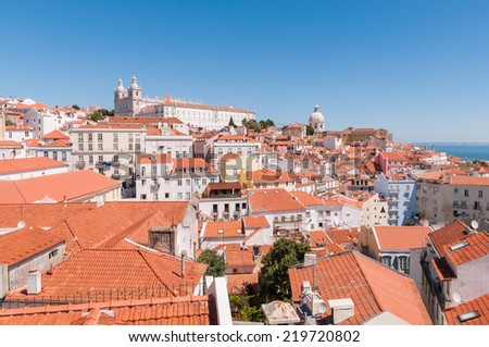 View of the Alfama district in Lisbon, Portugal