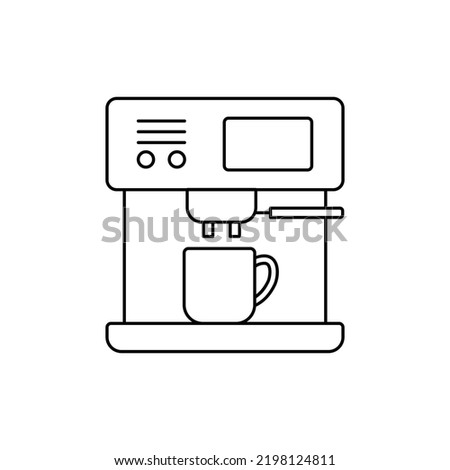 Coffee brewer icon in line style icon, isolated on white background