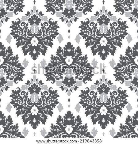  Vector damask seamless floral  pattern. 