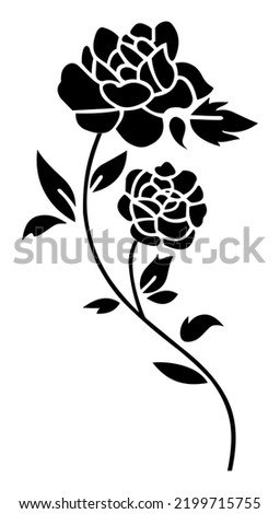 flower vector, floral ornament vector, silhouette vector, isolated illustration abstract pattern on white background