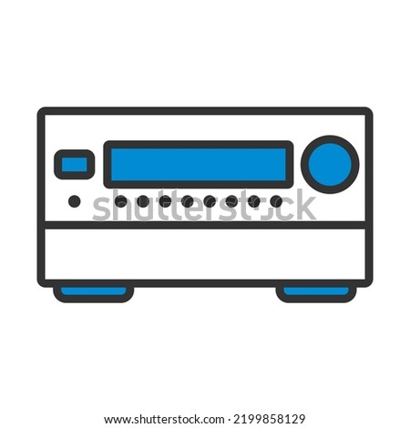 Home Theater Receiver Icon. Editable Bold Outline With Color Fill Design. Vector Illustration.