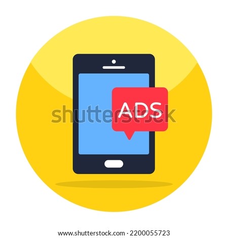 Perfect design icon of mobile ad
