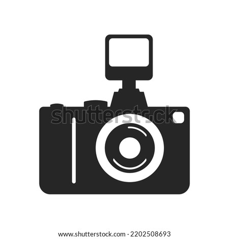 camera with flash icon in trendy flat style isolated on white background