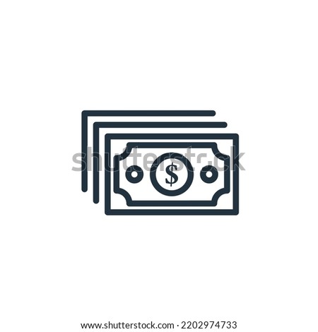 Money icon isolated on a white background. Banknote symbols for web and mobile apps.