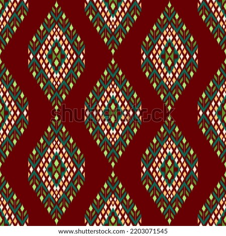 Indian ikat pattern seamless design. Ethnic Aztec fabric carpet mandala ornament native boho African American chevron textile wallpaper decoration. Geometric line texture.