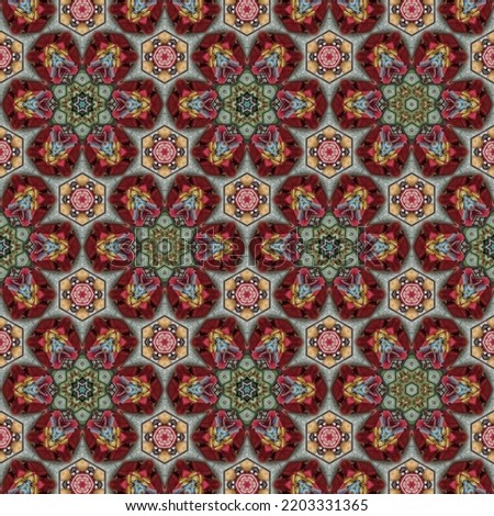 Traditional mixed Embroidery design concept. Antique illustration art for website, user interface theme. Interior decoration idea. Abstract pattern for the carpet background