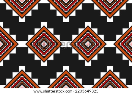 Fabric tribal pattern style. Geometric ethnic seamless pattern traditional. Aztec ethnic ornament print. Design for background, fabric, clothing, carpet, textile, batik, embroidery.