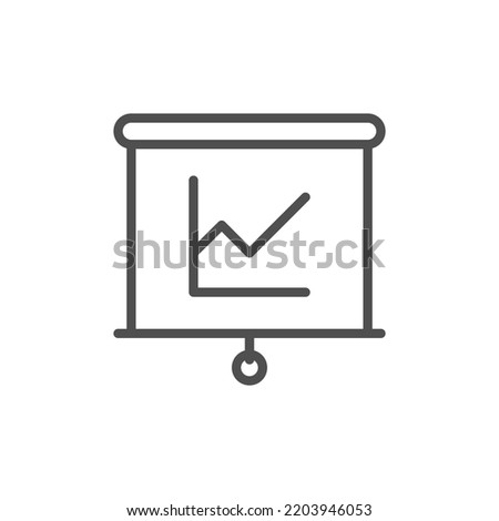 Analytics board icon in flat style. Analysis symbol for your web site design, logo, app, UI Vector EPS 10. Business presentation line art icon for apps and websites
