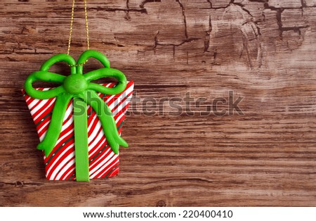 Christmas background with gift and copy space