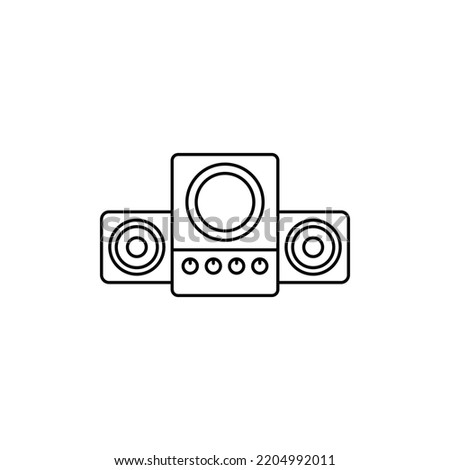 Speaker icon in line style icon, isolated on white background
