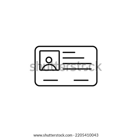 Simple icon of a id card with outline style design