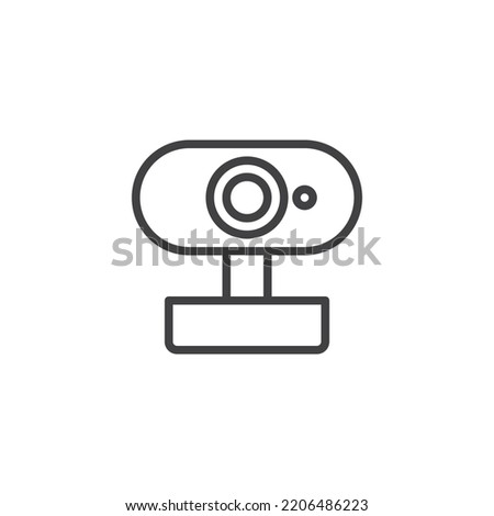Webcam line icon. linear style sign for mobile concept and web design. Web camera outline vector icon. Symbol, logo illustration. Vector graphics