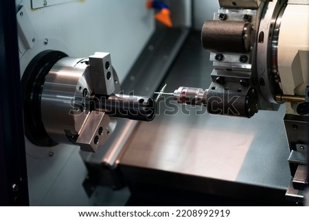 Accuracy machining by CNC lathe operator setup machining parts by touch probe