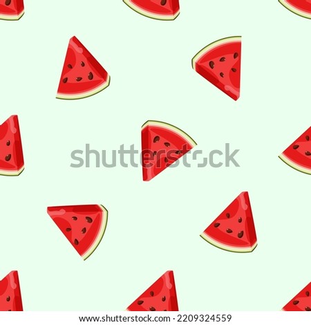 Seamless pattern with watermelon slices. Cartoon design.
