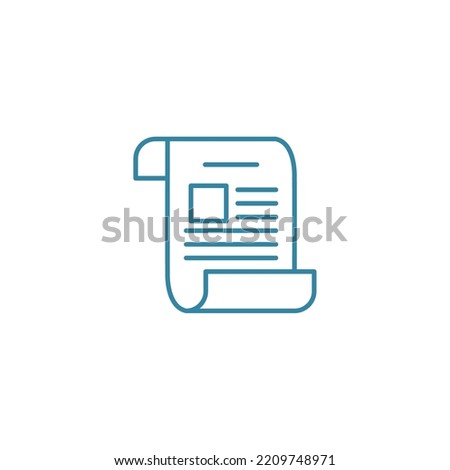 vector image, school icon with white background and blue lines.