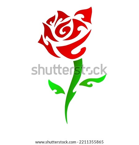 Illustration vector graphic of tribal art rose flower