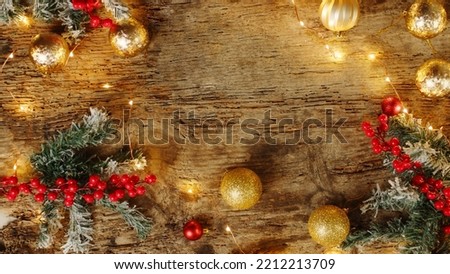 Wooden Christmas background with copy space