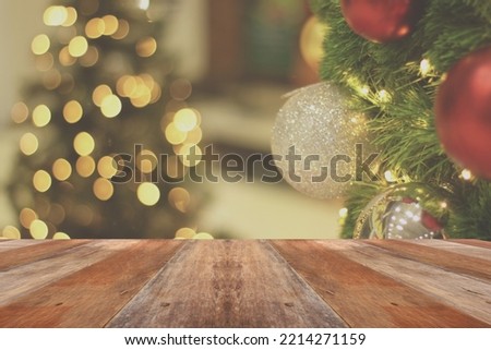 Christmas tree background , baubles and branch of spruce tree