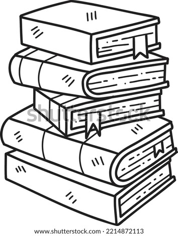 Hand Drawn stack of books illustration isolated on background